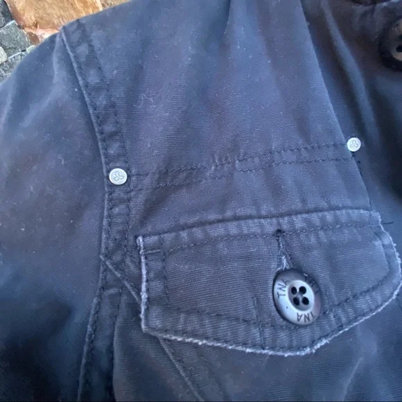 ✨TNA ARTIZIA BOMBER FLANNEL LINED WINTER JACKET WITH DETACHABLE HOOD XS - Picture 7 of 15